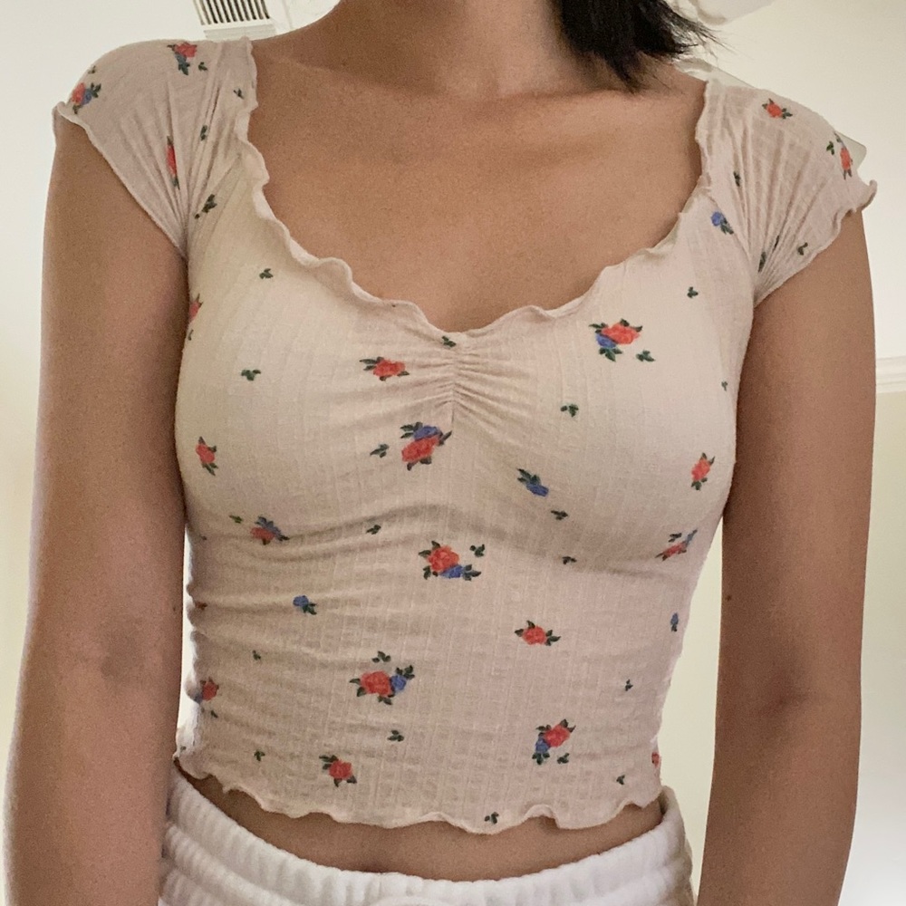 Light Pink Floral Urban Outfitters Out From Under Crop top